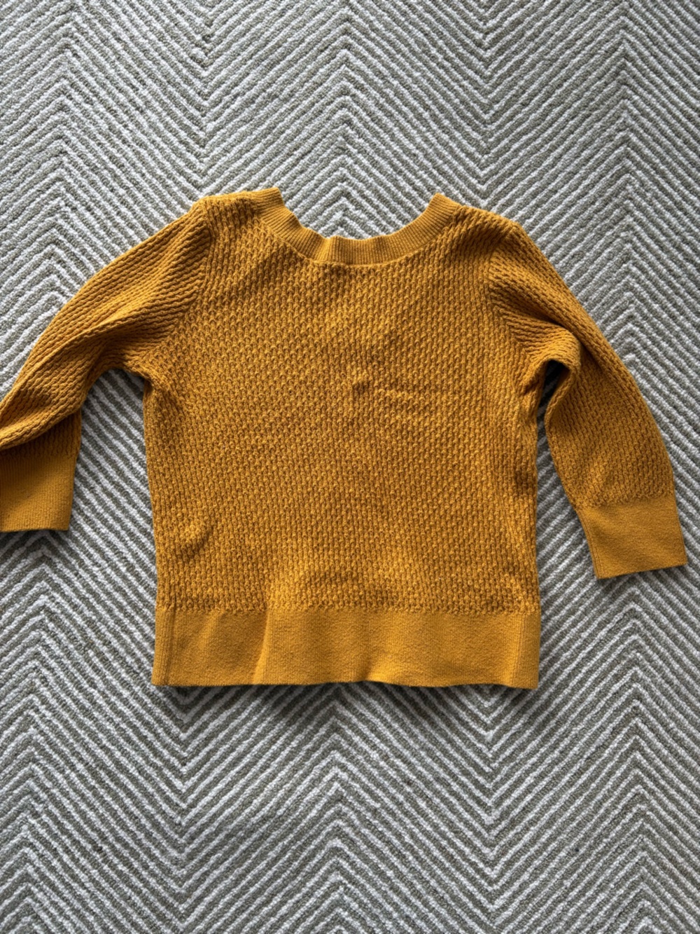 Banana Republic Textured Crewneck Sweater in Mustard Yellow